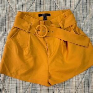 Forever 21 Golden Belted Shorts